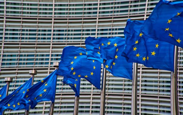 Europaflaggen in Brüssel