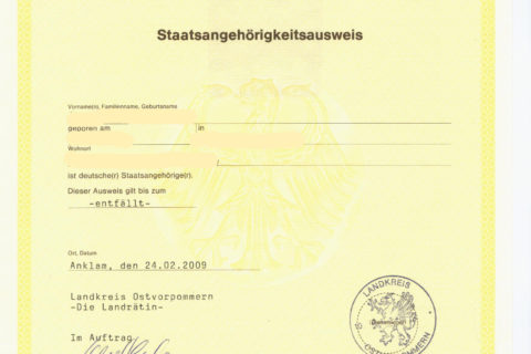 Staatsangehoerigkeitsausweis