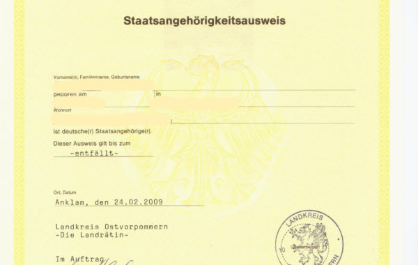 Staatsangehoerigkeitsausweis