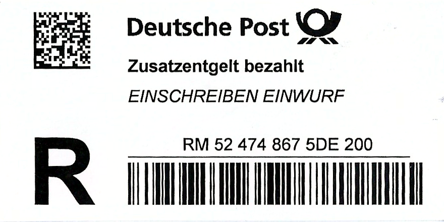 Einschreibzettel