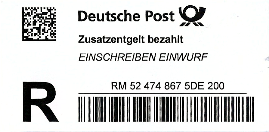 Einschreibzettel