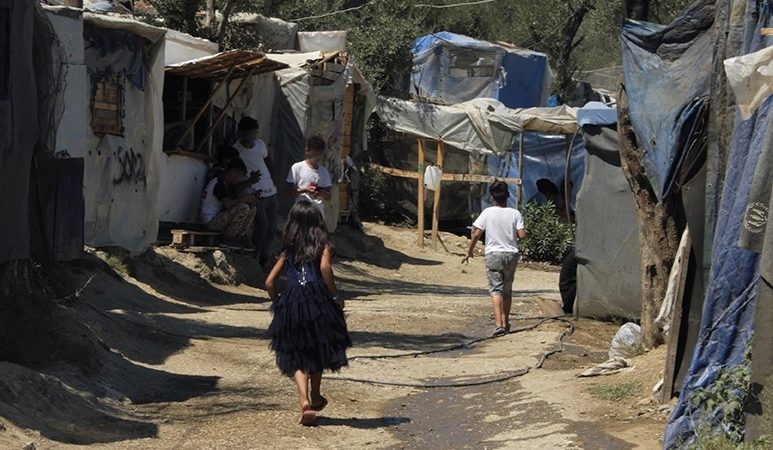 Flüchtlingslager Moria auf der Insel Lesbos, Griechenland