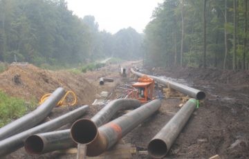 Bau der CO-Pipeline bei Duisburg