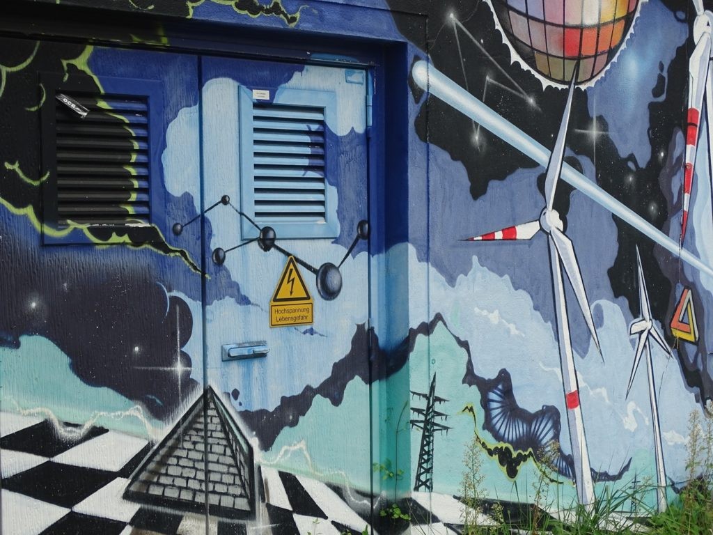 Stromkasten mit Graffiti in Brühl