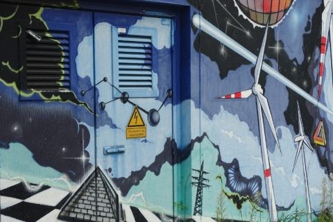 Stromkasten mit Graffiti in Brühl