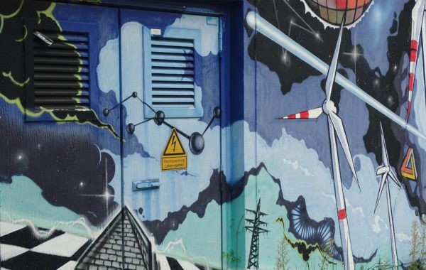 Stromkasten mit Graffiti in Brühl